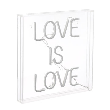 Love Is Love Square Contemporary Glam Acrylic Box USB Operated LED Neon Light - JONATHAN Y